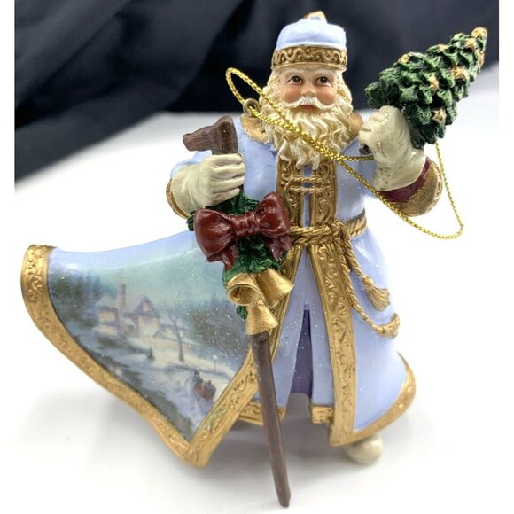 Thomas Kinkade Christmas Ornament Moonlit Sleigh Ride Santa 2003 4.25" Tall - Picture 1 of 6